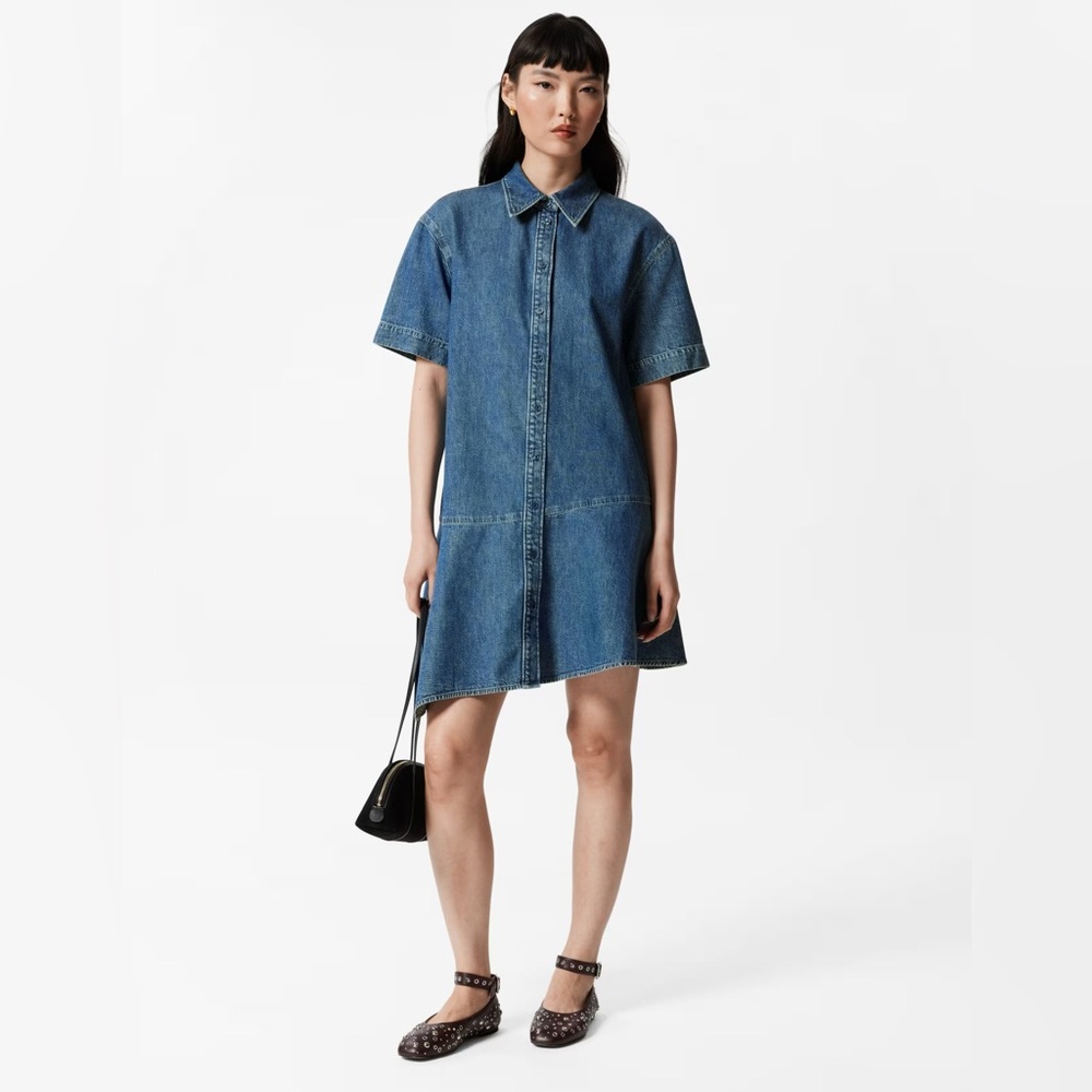 & Other Stories Denim T-Shirt Asymmetrical Dress Size Large